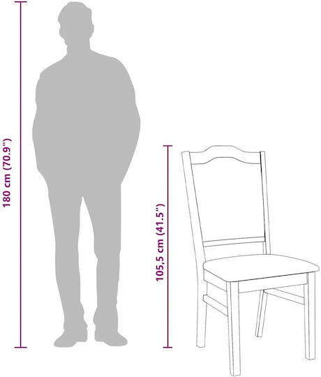 Wooden White Dining Chairs 2 Pieces 50.5x54.5x105.5cm
