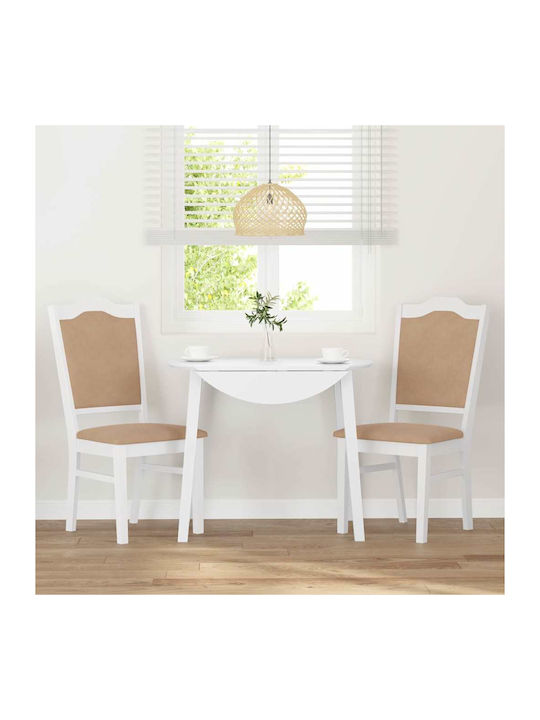 Wooden White Dining Chairs 2 Pieces 50.5x54.5x105.5cm