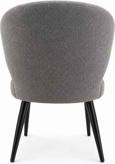Savino Dining Chair With Gray Fabric Upholstery 55x55x