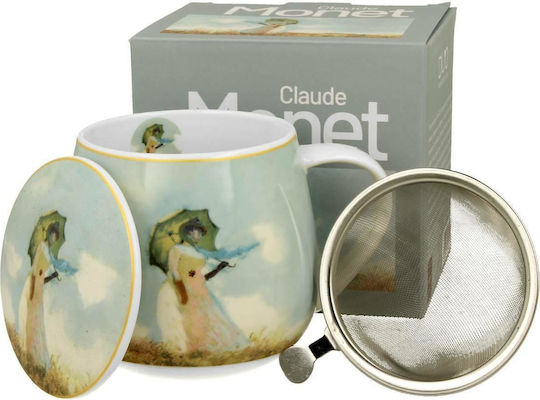 Κούπα 430ml Καπάκι Φίλτρο Τσαγιού Κουτί Duo Monet Woman Parasol