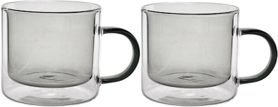 Set 2 Mugs Ona Liv 704118 Double Wall 27cl – Minimal Gray