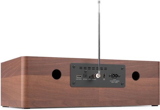 Audizio Sound System 2.0 Lunata SOHIF1041 50W with CD Player and Bluetooth Dark Wood - Silver