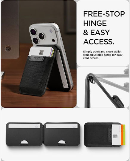 Spigen MagSafe Husă pentru Carduri Slim Fold MagFit în Culoare Neagră