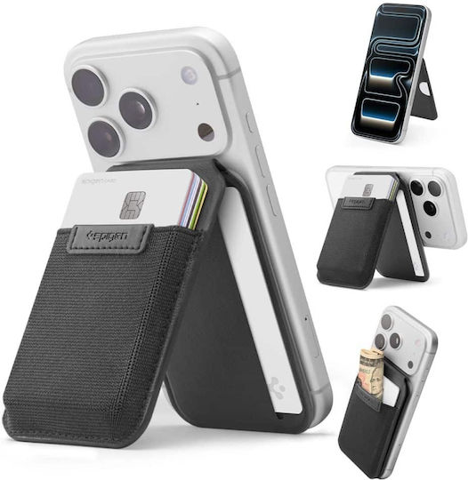 Spigen MagSafe Husă pentru Carduri Slim Fold MagFit în Culoare Neagră