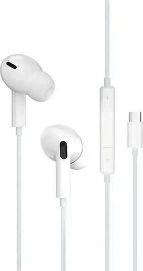 Jellico X12 In-ear Handsfree με Βύσμα USB-C Λευκό