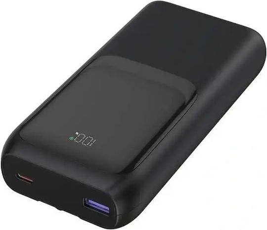 Energenie Бърза Външна Батерия 20000mAh 20W с USB-A Изходен Порт и USB-C Изходен Порт Power Delivery / Бързо Зареждане Черна