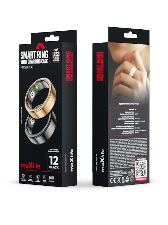 Maxlife MXSR-100 Size 10 Умен Пръстен 20мм с Пулсомер Златист