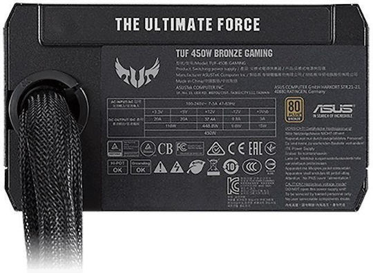 Asus TUF-GAMING-450W 450W Μαύρο Τροφοδοτικό Υπολογιστή Full Wired 80 Plus Bronze