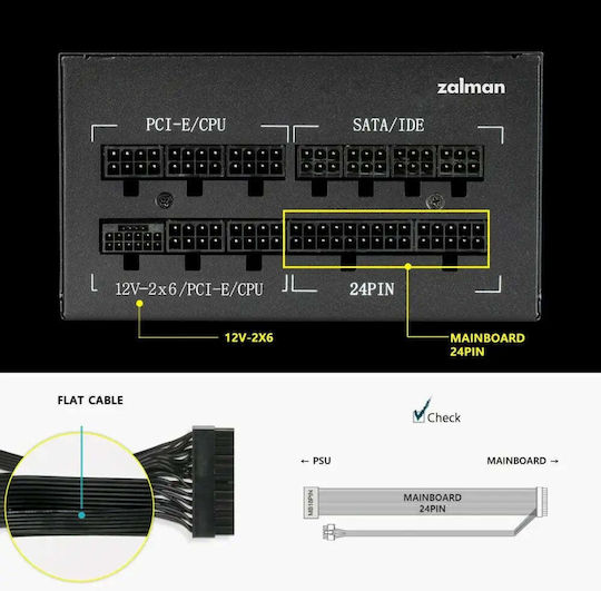 Zalman 1000W Μαύρο Τροφοδοτικό Υπολογιστή Full Modular Cybenetics Platinum (ZM1000-TMX2SE)