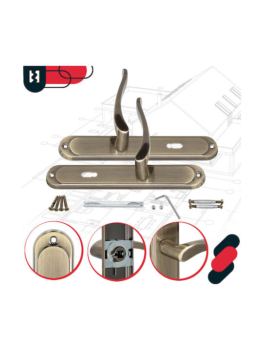 Kotarbau Buton WC Cu Placă Bronz