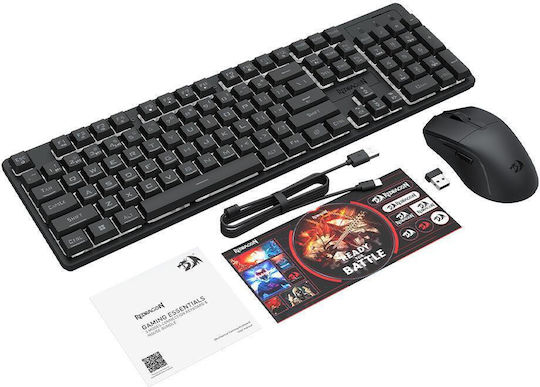 Redragon S107-KS Wireless Gaming Keyboard Set with RGB Lighting & Mouse (English US)