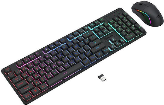 Redragon S107-KS Wireless Gaming Keyboard Set with RGB Lighting & Mouse (English US)