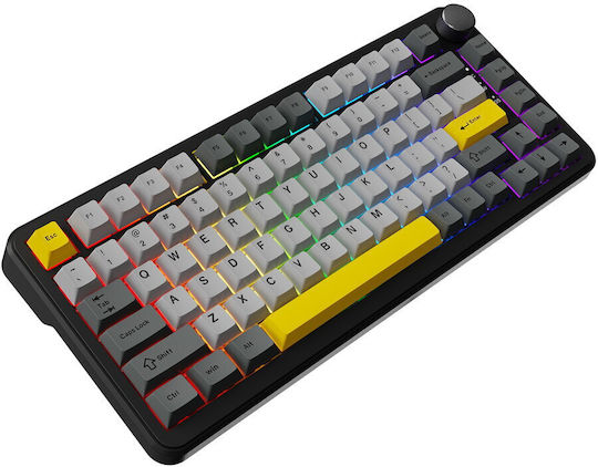 Ajazz AK820 Max Gaming Mechanical Keyboard 75% with Magnetic Switches and RGB Lighting (English US) Black / Gray / Yellow