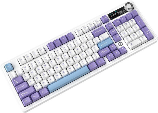 Ajazz AK980 Gaming Μηχανικό Πληκτρολόγιο με Gift Switch V2 διακόπτες και RGB φωτισμό (Αγγλικό US) Μωβ