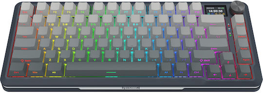 Redragon K708GG-RGB-PRO Flekact Wireless Gaming Keyboard 75% with RGB lighting (English US) Gray