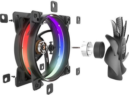 PCCOOLER Ventilator Pentru Carcasă 120mm Cu Iluminare RGB Și Conexiune 3-Pin / 4-Pin PWM