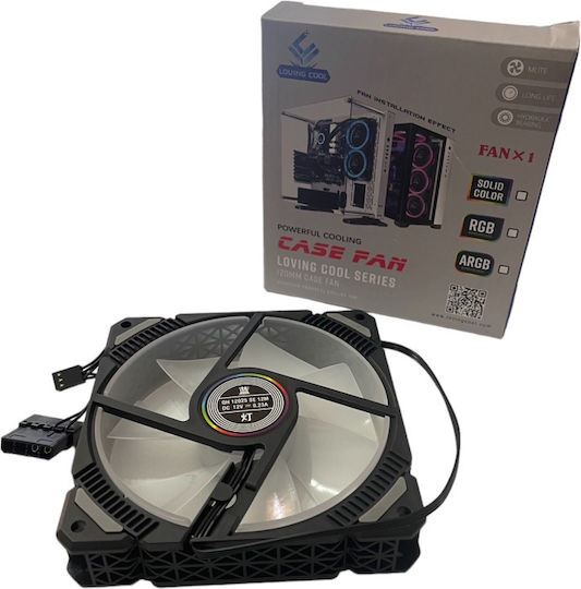 Lovingcool Case Fan 120mm Χωρίς Led Φωτισμό και Σύνδεση 4-Pin PWM Γκρι