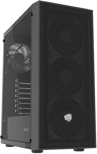 Natec Fury Shobo Sh8f Gaming Midi Tower Κουτί Υπολογιστή με Πλαϊνό Παράθυρο Μαύρο