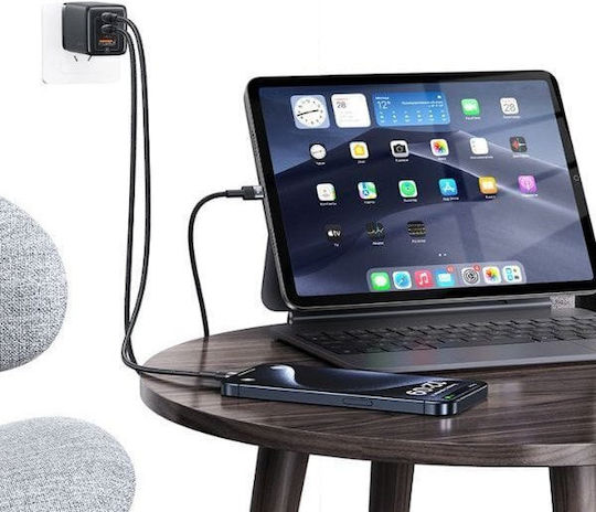 Usams Braided USB 2.0 Cable USB-C male - USB-C 60W PD Μαύρο 1.2m SJ724ZJ01 30τμχ
