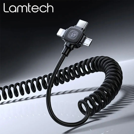 Lamtech 6-in-1 Charging Cable Type-c/usb To Type-c/lightning-micro-usb 3a 1.5m Black Lam981104