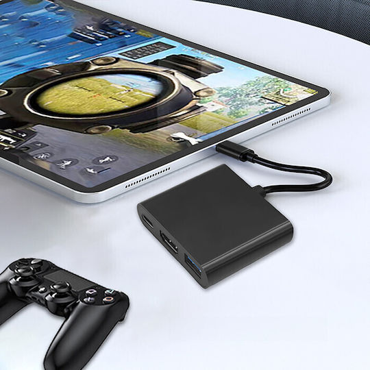 Qoltec USB-C Stație de andocare cu HDMI 4K PD Negru (50430)