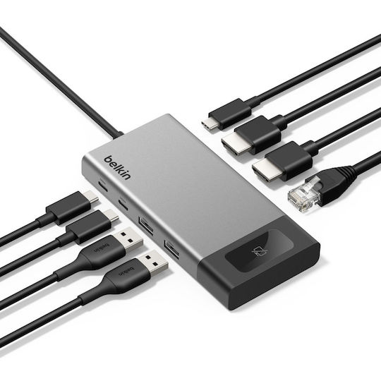 Belkin Connect USB-C Docking Station with HDMI 4K Ethernet and Connection for 2 Monitors