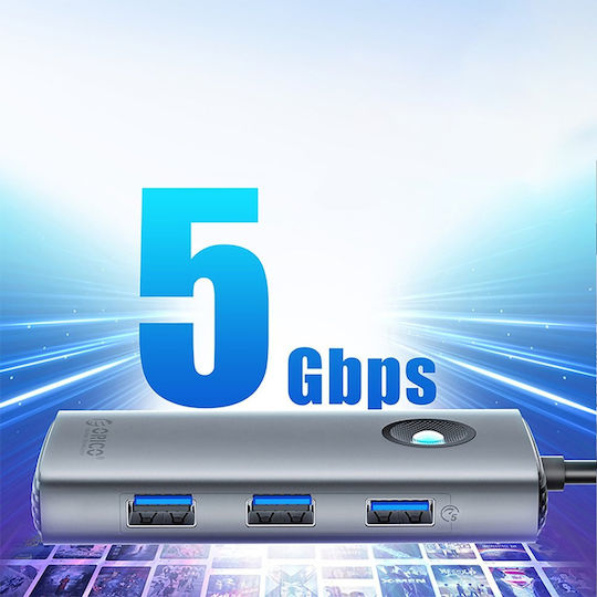 Orico PW11-5P USB-C Docking Station with HDMI 4K PD Grey