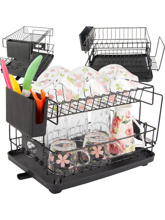Verk Group Scurgător De Chiuvetă Metalic Negru 52x30x27.5cm