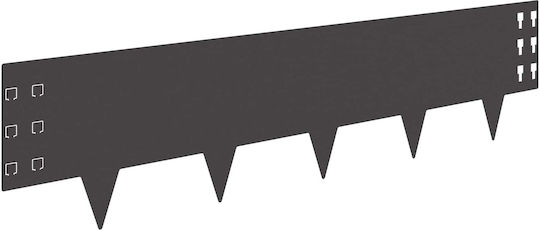 vidaXL Metal Garden Hedge in Black Colour 1m x 25cm 30 Pieces