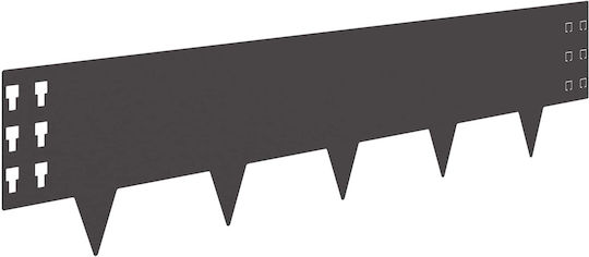 vidaXL Metal Garden Hedge in Black Colour 1m x 25cm 30 Pieces