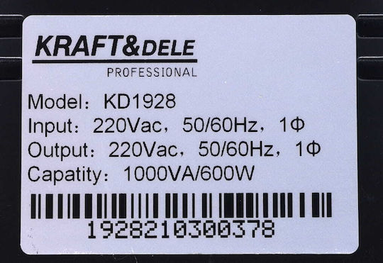 Kraft & Dele Kraft & Dele KD1928 UPS 1000VA 600W