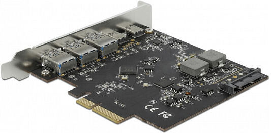 Delock PCI Express X4 2 x USB 3.2 Type-C + 3 x USB-A Delock 89064