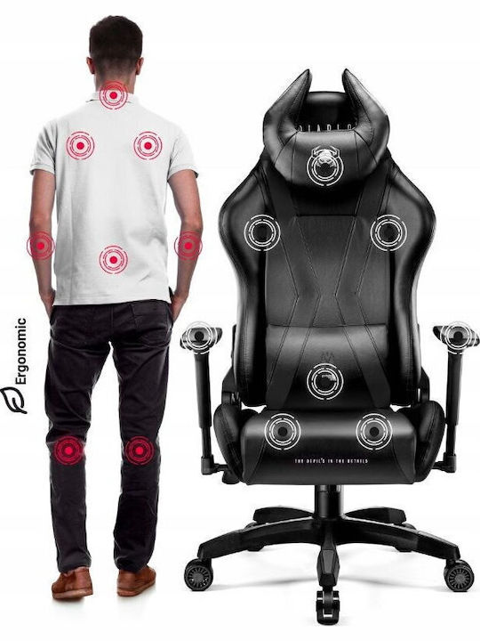Diablo X-Horn 2.0 King Artificial Leather Gaming Chair with Adjustable Arms Black