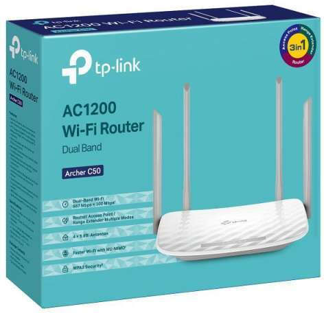 TP-LINK Archer C50 v1 Ασύρματο Router Wi‑Fi 5 με 4 Θύρες