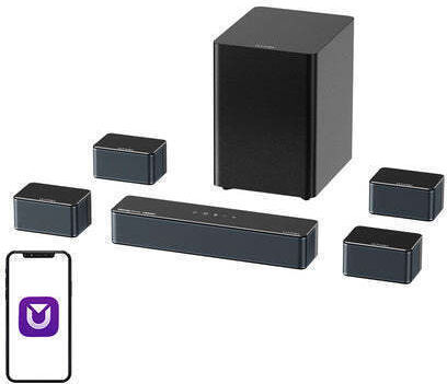 Ultimea Poseidon D80 BOOM Soundbar 7.1 Bluetooth with Wireless Subwoofer and Remote Control Black