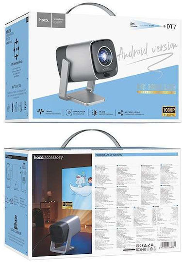Hoco DT7 Mini Projector LCD Full HD Λάμπας LED με Wi-Fi