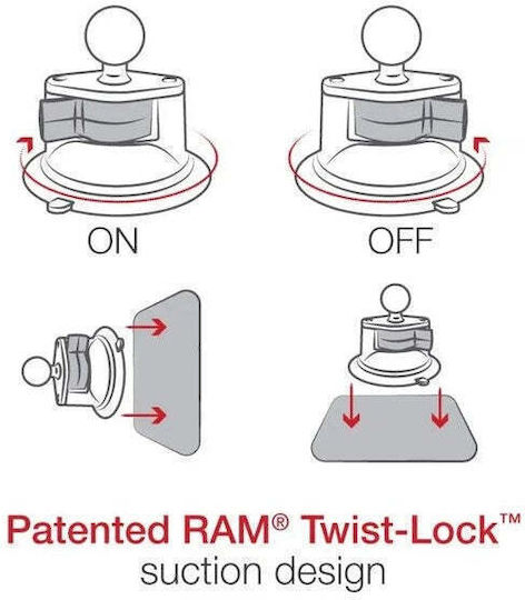 RAM Mount Вендуза 3.3" с Топка 1″ RAM-B-224-1U за Универсален
