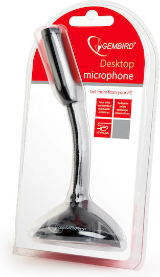Gembird MIC-D-02 Mikrofon 3,5mm Desktop, Schwanenhals für Gesang