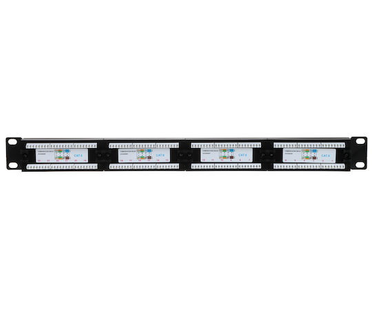 Delta Patch Panel für Rack 1U 19" 24 Ports Schwarz