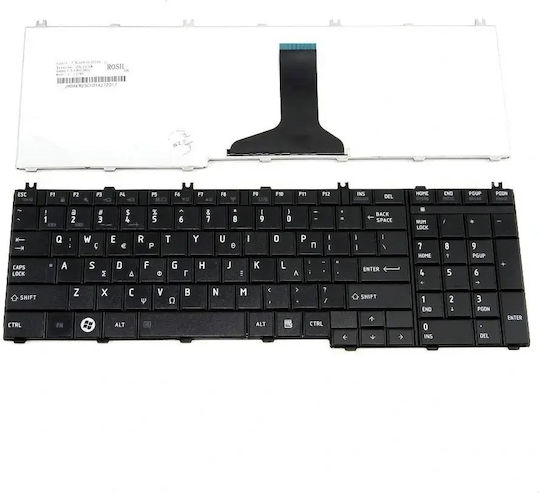 Toshiba Πληκτρολόγιο Laptop για Satellite C660 χωρίς Πλαίσιο και Διάταξη Ελληνικά (GR) σε Μαύρο χρώμα