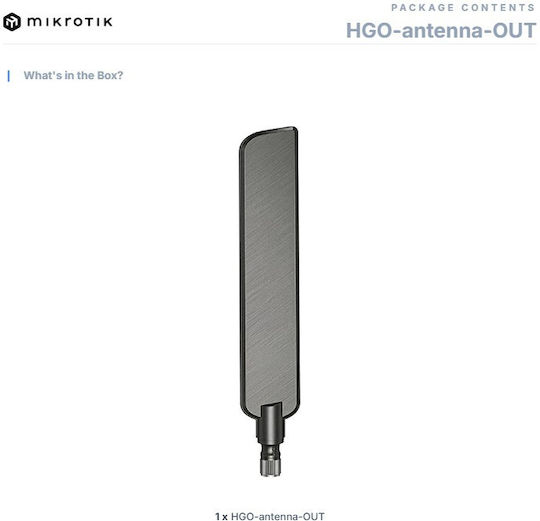 MikroTik HGO-Antenna-OUT External Wi-Fi Antenna Omnidirectional 3.3dBi with RP-SMA Connection