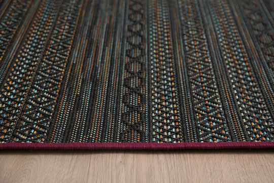 Μοντέρνο Χαλί Μηχανής Ψάθα 160×230 Cm Decostar Μαύρο