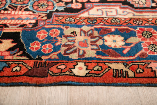Класически Ръчно Изработен Килим Nahawand 153x236 см Синьо Оранжево