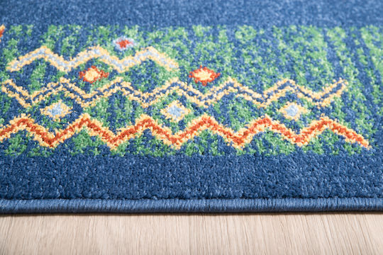 Synthetic Frize Rug 96-30 Blue 140x190 Decostar Blue