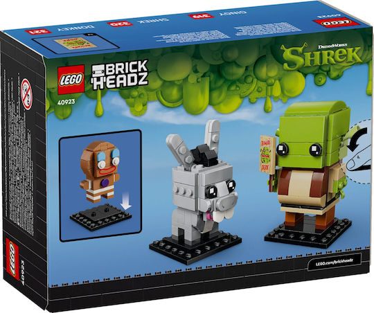 LEGO Brick Headz Shrek, Donkey și Gingy Figuri pentru 10+ Ani 259 buc