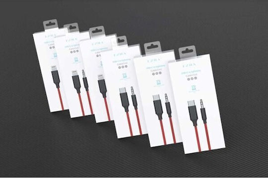 Ezra LA06 USB 2.0 Cable USB-C male - 3.5mm Κόκκινο 1m 21228