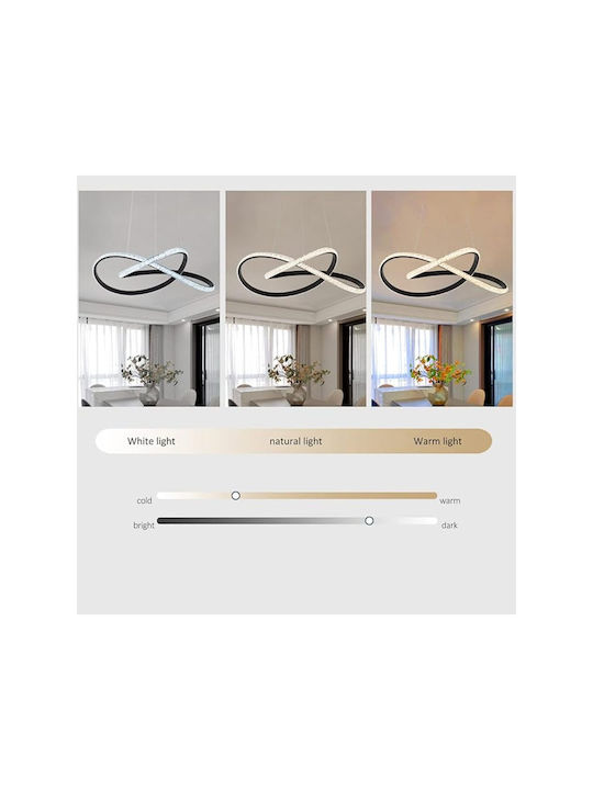 Jiju Lumini Suspendate Negru LED Cu Cristale