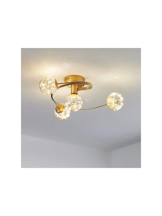 Jiju Plafonieră de Tavan Aurie cu LED Integrat