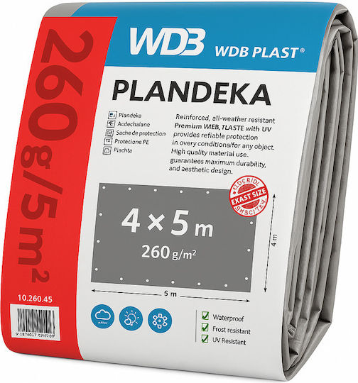 MP Pânză Impermeabilă Rotundă 260gr/m² cu Diametru 4m Heavy Duty Gri
