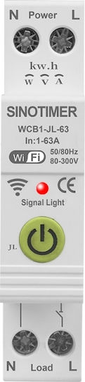 Sinotimer Contor de kilowați pentru panou electric Analogic Monofazat Wi-Fi Tuya